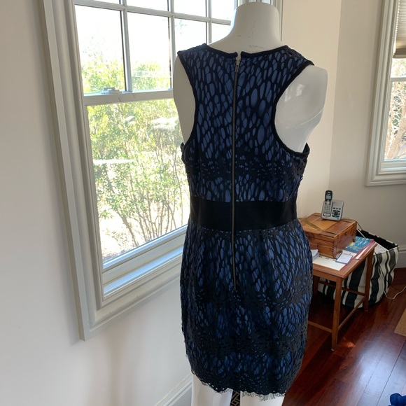 ROBERT RODRIGUEZ Black Blue Lace Dress - Picture 2 of 8